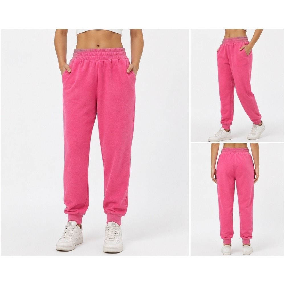 Tictoc Pink Terry Cloth Jogger Sweatpants Women's Medium